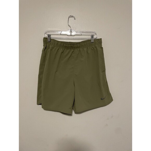 Nike Dri Fit Green Running Shorts Size M Green Active Gym Workout - Picture 1 of 5
